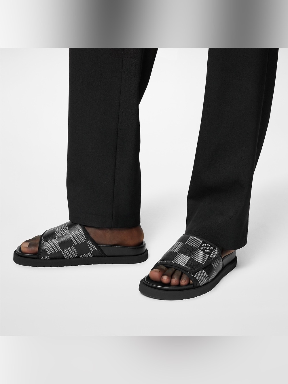 ☀️Louis Vuitton Miami Mules Giant Damier Graphite Slides Men’s Size 7.5UK 9US